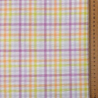 Pamutvászon SEERSUCKER YARN DYED Checks multi