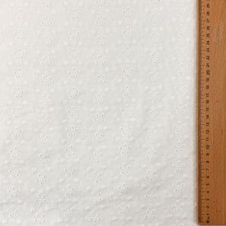 Pamutvászon EMBROIDERY TWO-SIDE SCALLOP Simi white
