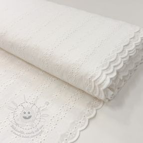 Pamutvászon EMBROIDERY TWO-SIDE SCALLOP Neo white
