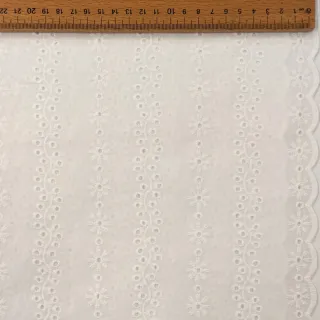Pamutvászon EMBROIDERY TWO-SIDE SCALLOP Neo white