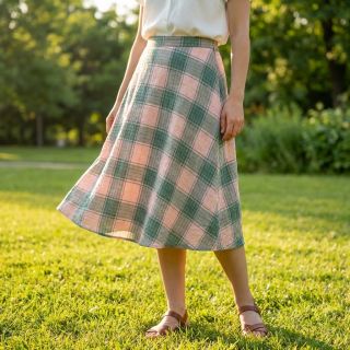 Viszkóz CRINKLE Check peach