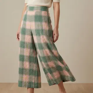 Viszkóz CRINKLE Check peach