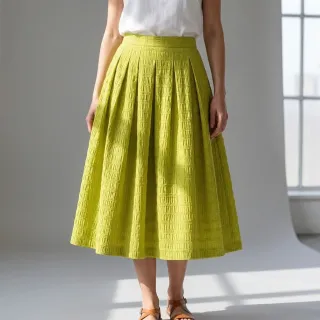 Viszkóz CHENILLE JACQUARD lime