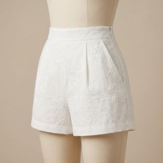 Pamutvászon VOILE EMBROIDERY Flowers white