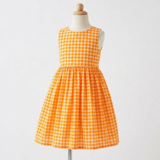 Pamutvászon YARN DYED NEON SMALL Checks orange