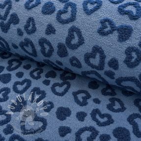 Kabát anyag TEDDY Hearts jeans