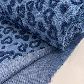 Kabát anyag TEDDY Hearts jeans