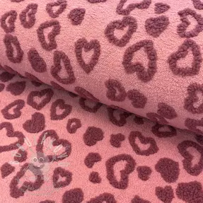 Kabát anyag TEDDY Hearts old pink