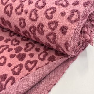 Kabát anyag TEDDY Hearts old pink
