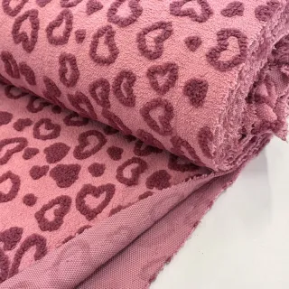 Kabát anyag TEDDY Hearts old pink