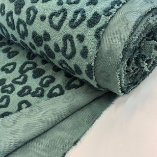 Kabát anyag TEDDY Hearts old green