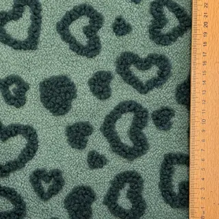 Kabát anyag TEDDY Hearts old green