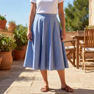 Pamutvászon YARN DYED Stripes LUREX blue