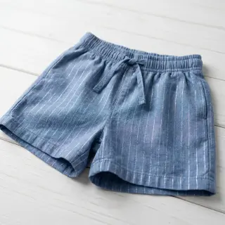 Pamutvászon YARN DYED Stripes LUREX blue