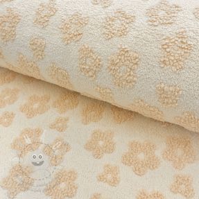 Frottír Knitted flowers ecru