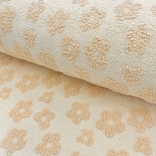 Frottír Knitted flowers ecru