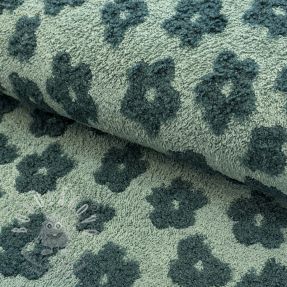 Frottír Knitted flowers old green