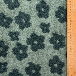 Frottír Knitted flowers old green