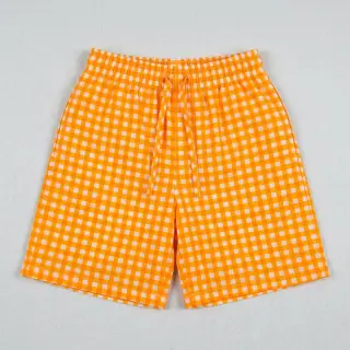 Pamutvászon YARN DYED NEON BIG Checks orange