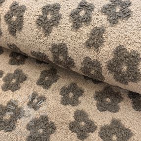 Frottír Knitted flowers sand