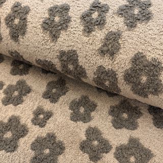 Frottír Knitted flowers sand