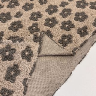 Frottír Knitted flowers sand