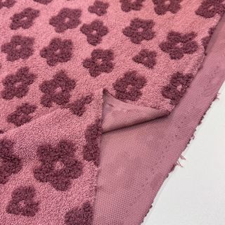 Frottír Knitted flowers old pink