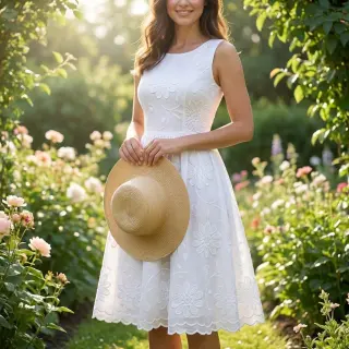 Pamutvászon EMBROIDERY Bellagio white