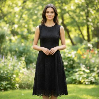 Pamutvászon EMBROIDERY Bellagio black