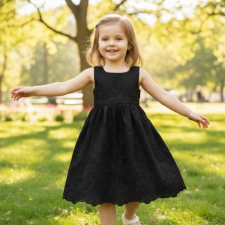 Pamutvászon EMBROIDERY Bellagio black