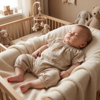 Pamutvászon EMBROIDERY Sea ornaments natural