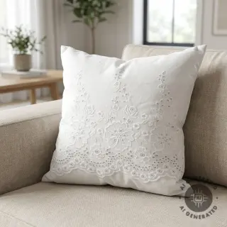Pamutvászon EMBROIDERY Leon border