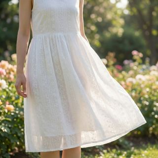 Pamutvászon EMBROIDERY Pattern white