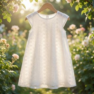 Pamutvászon EMBROIDERY Pattern white