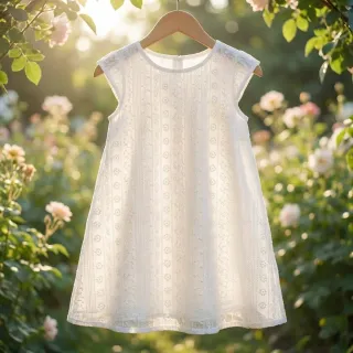 Pamutvászon EMBROIDERY Pattern white