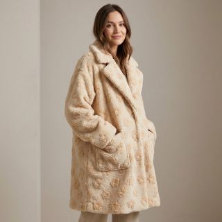 Frottír Knitted flowers ecru