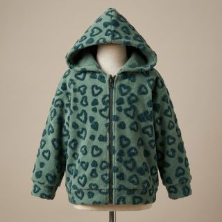 Kabát anyag TEDDY Hearts old green