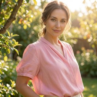 Pamutvászon viszkózzal light rose