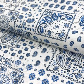 Pamutvászon Kansas blanc blue