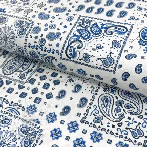 Pamutvászon Kansas blanc blue
