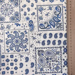 Pamutvászon Kansas blanc blue