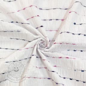 Pamutvászon DOBBY CRINKLE Stripe white