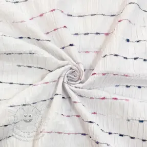 Pamutvászon DOBBY CRINKLE Stripe white