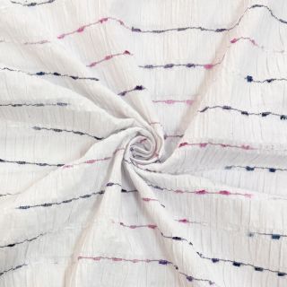 Pamutvászon DOBBY CRINKLE Stripe white