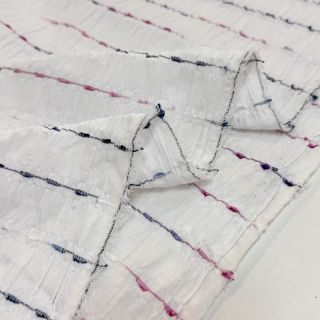 Pamutvászon DOBBY CRINKLE Stripe white
