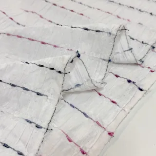 Pamutvászon DOBBY CRINKLE Stripe white
