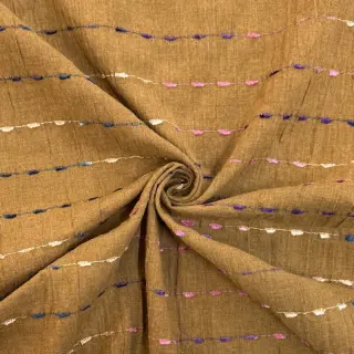Pamutvászon DOBBY CRINKLE Stripe camel