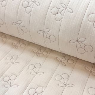 Dupla géz/muszlin STEPPED Cherries natural