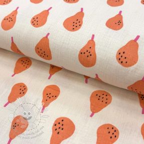 Dupla géz/muszlin Pears peach by JENNIFER BOURON ORGANIC