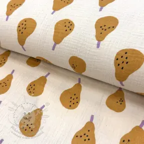 Dupla géz/muszlin Pears ochre by JENNIFER BOURON ORGANIC